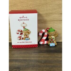 2013 Hallmark Keepsake My Second Christmas Bear Ornament Age Series QXG1992 &Box